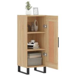 Berkfield Home Sideboard Sonoma Oak 34.5x34x90 cm Engineered Wood in Natural - thumbnail 4