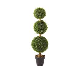 mysmartbuy Trio Ball Artificial Topiary Bush - Home or Garden Faux Plant in Pot in Green - thumbnail 2