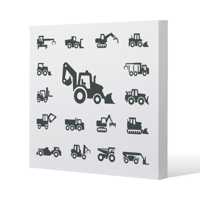 Benjamin Tate Design Construction equipment (Canvas Print) / 77 x 77 x 4cm in Natural - Size: 77 x 77 x 4 cm - image 1