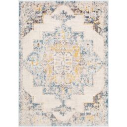 Livabliss Ankara - Vintage Blue Beige Traditional Boho Living Dining Bedroom Rug - Size: 120 cm x 170 cm - thumbnail 2