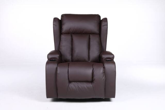 SquareBoxx Valentino 10-in-1 Massage Armchair Recliner in Brown - image 1