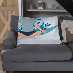 Benjamin Tate Design Meditation Illustration Designer Blanket in Natural - Size: 120 cm x 150 cm - thumbnail 2