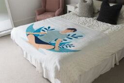 Benjamin Tate Design Meditation Illustration Designer Blanket in Natural - Size: 120 cm x 150 cm - thumbnail 4