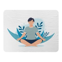 Benjamin Tate Design Meditation Illustration Designer Blanket in Natural - Size: 120 cm x 150 cm - thumbnail 1