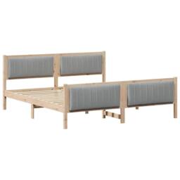 Berkfield Home Bed frame Brown & light grey 180 x 200 cm Solid pine wood in Natural - thumbnail 1