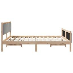 Berkfield Home Bed frame Brown & light grey 180 x 200 cm Solid pine wood in Natural - thumbnail 6