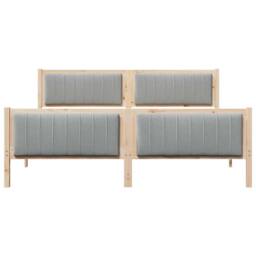Berkfield Home Bed frame Brown & light grey 180 x 200 cm Solid pine wood in Natural - thumbnail 5