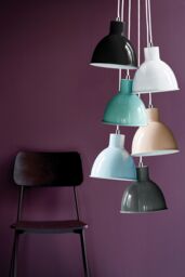 Nordlux Industrial Indoor Pendant Light Black Metal E27 White Inner - Mains Powered, IP20 - thumbnail 3
