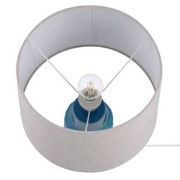Wyld and Coco Sea Blue Grey Leaf Ceramic Bedside Lamp 55cm - thumbnail 5