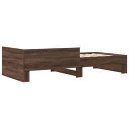 Berkfield Home Bed Frame without Mattress Brown Oak 75x190 cm Small Single Engineered Wood - thumbnail 6