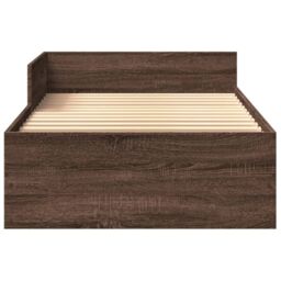 Berkfield Home Bed Frame without Mattress Brown Oak 75x190 cm Small Single Engineered Wood - thumbnail 5
