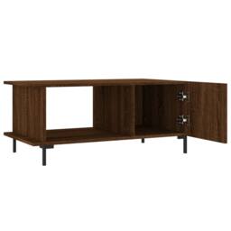 Berkfield Home Decorative Coffee Table Brown Oak 90x50x40 cm Engineered Wood - Size: 90 x 50 x 40 cm - thumbnail 5