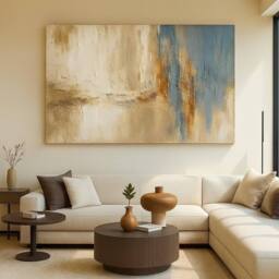 Mafett Echoes of Serenity Premium Deep Edge 4 cm Canvas Wall Art in Beige