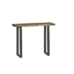 Indian Hub Baltic Live Edge Console Table - Metal/Acacia Solid Wood - L35 x W100 x H78 cm in Brown - thumbnail 1