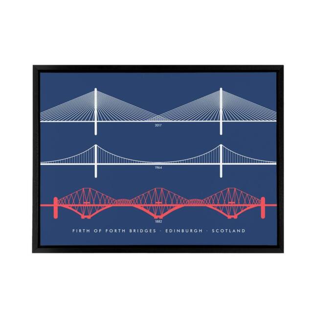 "Artery8 Forth Bridges Edinburgh Scotland Framed Canvas Wall Art Print - Size: W12"" x H16""" - image 1