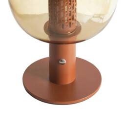 Wyld and Coco Nexa Cordless LED Table Lamp Brown Aluminium with Glass Oval Shade - thumbnail 6