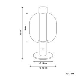 Wyld and Coco Nexa Cordless LED Table Lamp Brown Aluminium with Glass Oval Shade - thumbnail 3