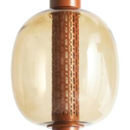 Wyld and Coco Nexa Cordless LED Table Lamp Brown Aluminium with Glass Oval Shade - thumbnail 5