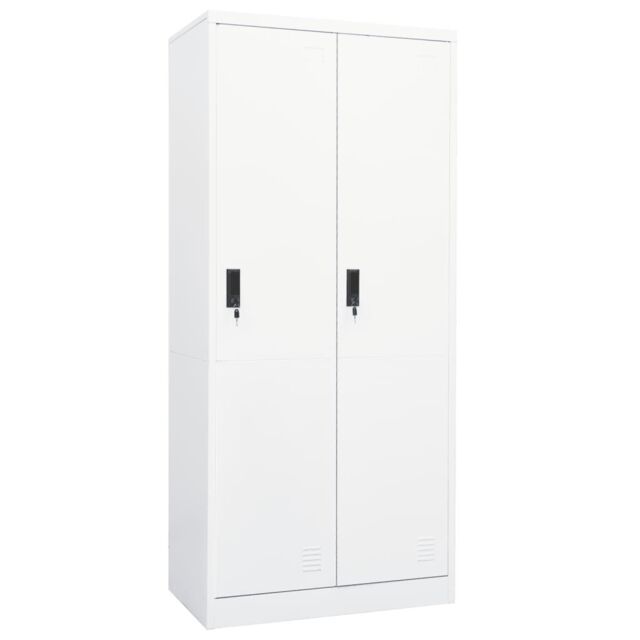 Berkfield Home Wardrobe White 80x50x180 cm Steel - Size: 80 x 50 x 180 cm - image 1