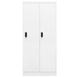 Berkfield Home Wardrobe White 80x50x180 cm Steel - Size: 80 x 50 x 180 cm - thumbnail 2