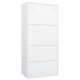 Berkfield Home Wardrobe White 80x50x180 cm Steel - Size: 80 x 50 x 180 cm - thumbnail 4