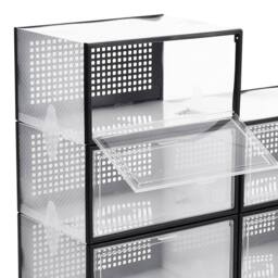 KORVIXA 12 Pcs Plastic Shoe Storage Boxes in Black - Size: 500mm - thumbnail 5