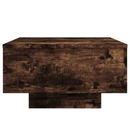 Berkfield Home Modern Coffee Table with LED Lights Smoked Oak 55x55x31 cm in Brown - Size: 55 x 55 x 31 cm - thumbnail 7