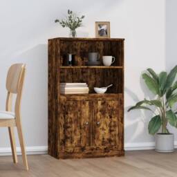 Berkfield Home Highboard Smoked Oak 60x35.5x103.5 cm Engineered Wood in Brown - thumbnail 2
