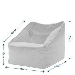 icon Natalia Velvet Adults Bean Bag Armchair, Large Beanbag Dusk Pink in Olive - thumbnail 8