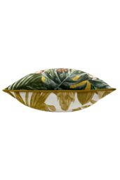 Furn Medinilla Tropical Floral Printed Piped Cushion in Mustard - Size: 43 cm x 43 cm - thumbnail 3