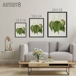 "Artery8 New Zealand Whau Cork Tree Flowers Featon Framed Canvas Wall Art Print in Beige - Size: W18"" x H24""" - thumbnail 4