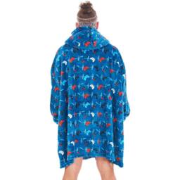 Gamer Men's Controller Fleece Oversized Hoodie Blanket in Grey - thumbnail 2