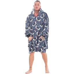 Gamer Men's Controller Fleece Oversized Hoodie Blanket in Grey - thumbnail 1