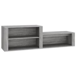 Berkfield Home Shoe Cabinet Grey Sonoma 150x35x45 cm Engineered Wood - Size: 150 x 35 x 45 cm - thumbnail 1