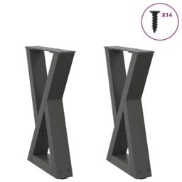 Berkfield Home Coffee Table Legs 2 pcs Anthracite 28x(42-43.3) cm Steel - thumbnail 1