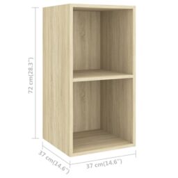 Berkfield Home Wall-mounted TV Cabinets 4 pcs Sonoma Oak Engineered Wood in Brown - thumbnail 5