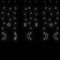 Berkfield Home Star & Moon Fairy Lights Remote Control 138 LED Cold White - thumbnail 4
