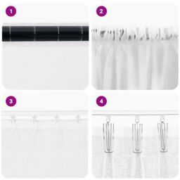 Berkfield Home Curtains with Curtains 2 pcs White 140 x 225 cm Polyester - thumbnail 6