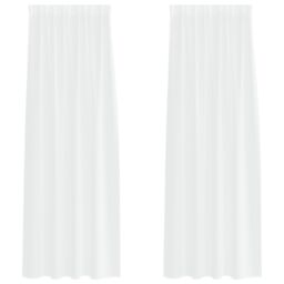 Berkfield Home Curtains with Curtains 2 pcs White 140 x 225 cm Polyester - thumbnail 2