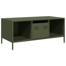 Berkfield Home Coffee Table Olive Green 101.5x50x43.5 cm Cold-rolled Steel - thumbnail 2