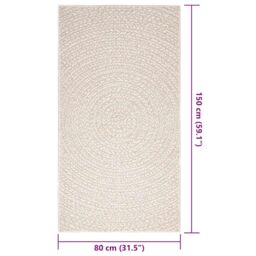Berkfield Home Rug ZIZUR Cream 80x150 cm Jute Look Indoor & Outdoor - Size: Medium - thumbnail 9