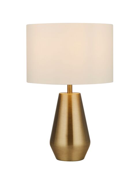 Lighting Collection Pair Touch Table Lamps Antique Brass BaseCream Shade Table Lamp in Gold - image 1