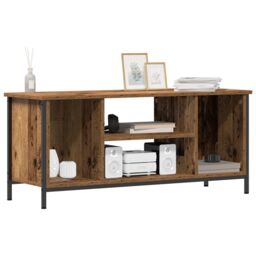 Berkfield Home Entertainment Centre Old wood Particle board, metal in Brown - thumbnail 3