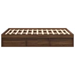 Berkfield Home Bed Frame Brown Oak 120x200 cm - thumbnail 6