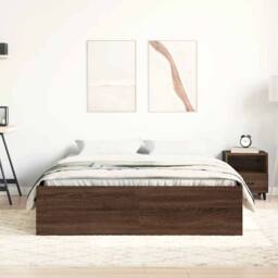 Berkfield Home Bed Frame Brown Oak 120x200 cm - thumbnail 3