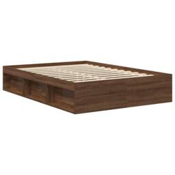 Berkfield Home Bed Frame Brown Oak 120x200 cm - thumbnail 4