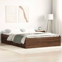Berkfield Home Bed Frame Brown Oak 120x200 cm - thumbnail 2
