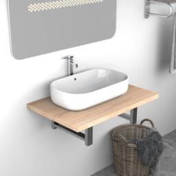 Berkfield Home Bathroom Wall Shelf for Basin Oak 60x40x16.3 cm in Brown