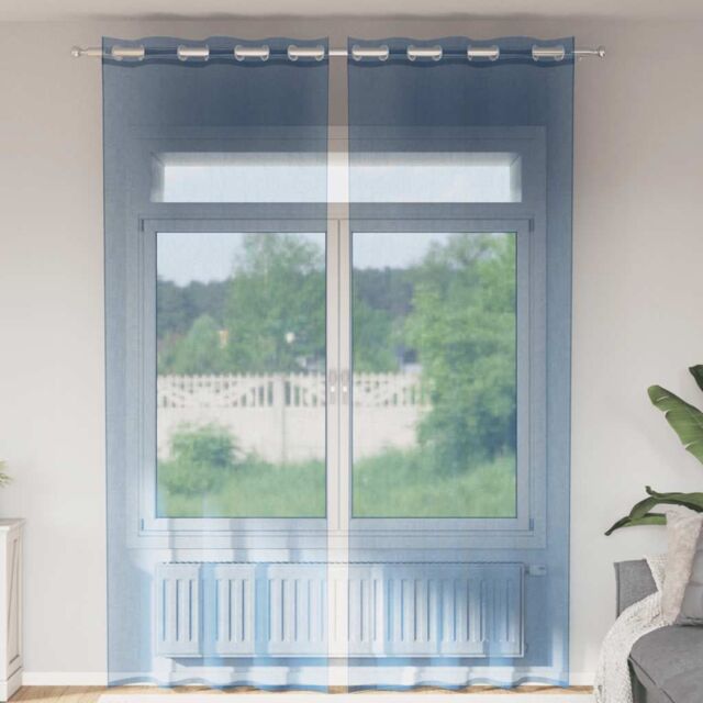 Berkfield Home Voile Curtains with Grommets 2 pcs Royal Blue - image 1