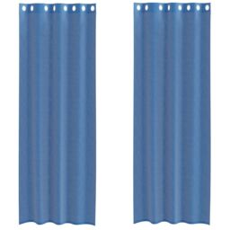 Berkfield Home Voile Curtains with Grommets 2 pcs Royal Blue - thumbnail 2